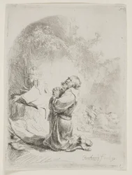 St. Hieronymus ber: välvt tryck