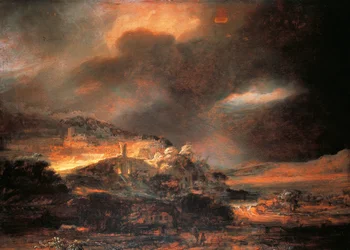 Stormigt landskap, ca 1637/38 (olja på panel)