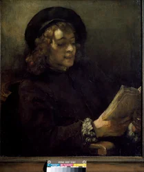 Titus läser. Målning av Harmenszoon van Rijn dit Rembrandt (1606-1669), cirka 1656. Olja på duk. Mått: 70,5x64cm. Wien, Konsthistoriska museet