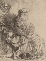 Abraham Caressing Isaac, ca. 1637.