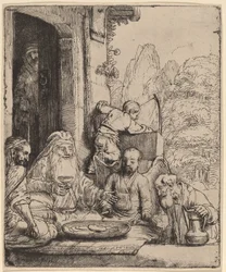 Abraham underhåller änglarna