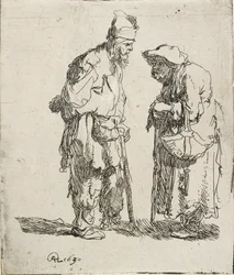 Tiggarman och tiggarkvinna samtalar, 1630