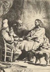 Kristus i Emmaus: den mindre plattan, 1634.