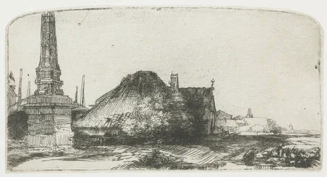 Stuga och gränsstolpe vid Spaarndammerdijk (”L’Obelisque”)
