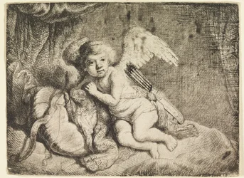 Cupid Resting, efter en målning som tidigare tillskrivits Rembrandt