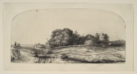 Landskap med en hölada och en fårflock, 1652.