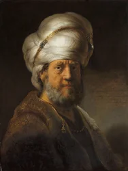 Man i orientaliska kläder Byst av en man i orientalisk klänning