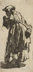 Gammal tiggarkvinna med kalebass, ca. 1629., ca. 1629.