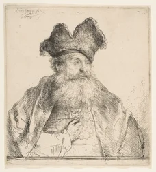 Gammal man med delad pälsmössa, 1640.