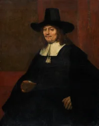 Porträtt av en man i en hög hatt, ca. 1663.