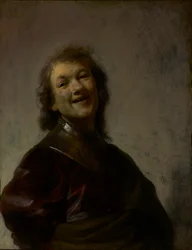 Rembrandt Laughing, ca. 1628 (olja på koppar)