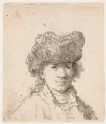 Rembrandt i pälsmössa: klädseln, ljuset: byst