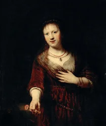 Saskia med den röda blomman, 1641