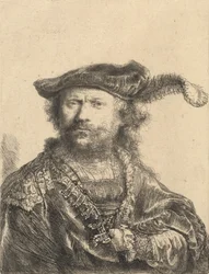 Självporträtt i sammetsmössa med plym, 1638.