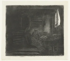 St Jerome i en mörk kammare