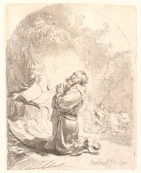 St. Hieronymus ber: välvt tryck