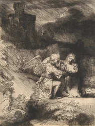 Agony in the garden, ca 1657 (etsning och torrnål)