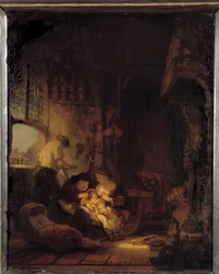 Den heliga familjens målning av Harmenszoon van Rijn dit Rembrandt (1606-1669)
