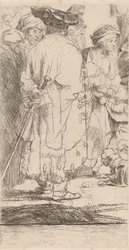 The Man with a Cane Fragment from the Hundred Gulden Print, ca. 1649.