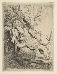 Den lilla lejonjakten med ett lejon, ca. 1629.