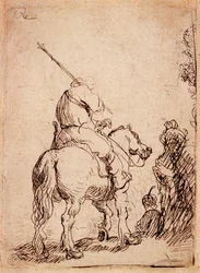 Den turbanförsedda soldaten till häst, 1632