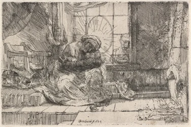 Jungfrun och barnet med katten och ormen, 1654.