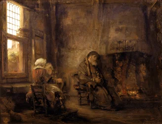 Tobit och Anna väntar på återkomsten av sin son, 1659