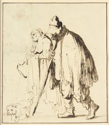 Löftlösa par med en hund