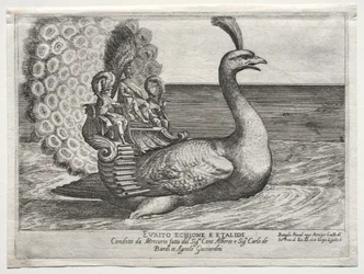 Sjöstrid representerad vid floden Arno i Florens, för giftermålet mellan Cosimo di Medici, prinsen av Toscana och Maria Maddalena av Österrike, 1608: Evrito Echione E Etalide
