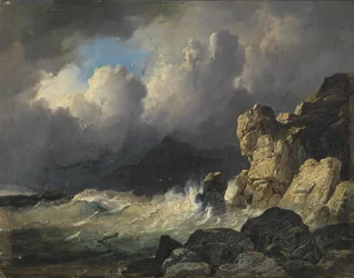 Stormig kustlinje