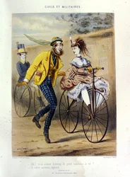 En Draisienne (färgad gravyr)