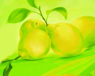 Ljusa gröna citroner