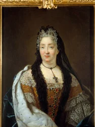 Porträtt av Anne Marie de La Tremoille, prinsessan av Ursins (1642-1722) Målning tillskriven Rene Antoine Houasse (1645-1710)
