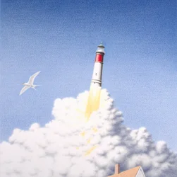 Launch, 2000, teckning med färgpenna på papper
