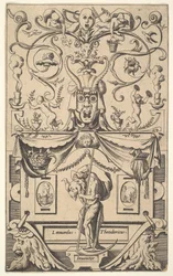 Panel med figur av Saturnus, tallrik 1, ca. 1550-65.
