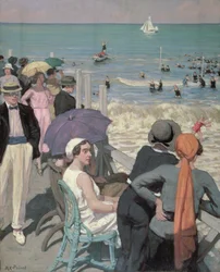 Badtid i Cabourg (olja på duk)