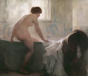 Kvinna som badar
