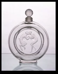 Le Baiser du Faune, doftflaska av klart glas för Molinard av Lalique