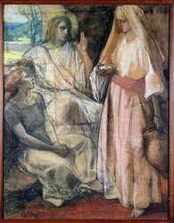 Kristus i Martas och Marias hus, 1924 (pastell på papper)