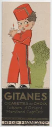 Gitanes cigaretter, ca 1930 (Stenciltryck)