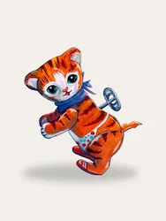 Söt uppdragbar kattunge