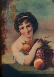 Flicka med frukt, c1780, 1910