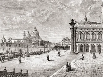 Piazza San Marco eller Markusplatsen, Venedig, Italien i slutet av 1800-talet. Från Italian Pictures av Rev. Samuel Manning, publicerad ca 1890.
