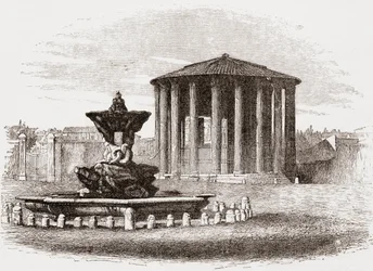 Vesta-templet, Forum Romanum, Rom, Italien i slutet av 1800-talet. Ur Italian Pictures av Rev. Samuel Manning, utgiven ca 1890.