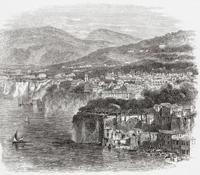 Vy över Sorrento, Kampanien, södra Italien, i slutet av 1800-talet. Från Italian Pictures av Rev. Samuel Manning, utgiven ca 1890.