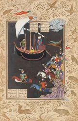 Faridun korsar Tigris på väg för att bekämpa Zahhak