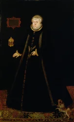 Porträtt av Lady Margaret Douglas (1515-78) grevinnan av Lennox, efter Daniel Mytens den äldre (c.1590-c.1648) (olja på duk)