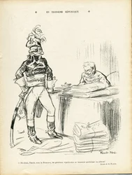 Illustration av Ricardo Flores (1878-1918) i Le Lire, 29/11/13 - I tredje republiken - Republiken Irland - Generalgeneraler, Baptiste Faurie (1853-1938)