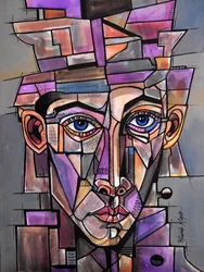 Abstrakt geometriskt porträtt