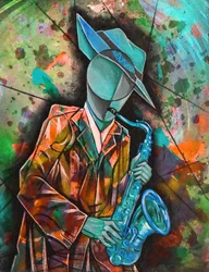 Abstrakt jazzmusiker